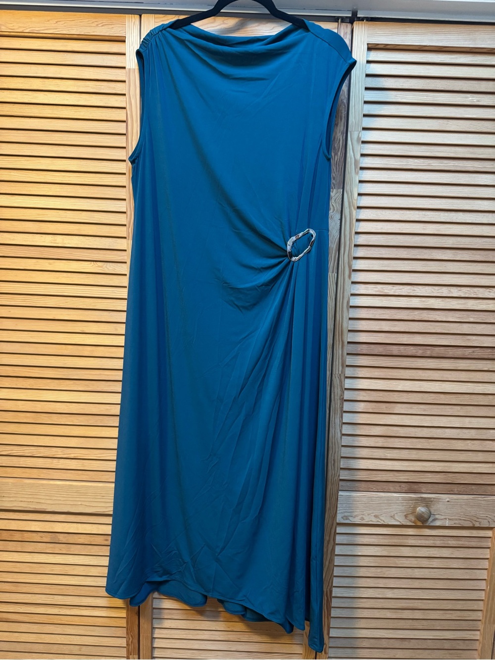 Old Navy The Occasion Maternity Teal Twist Midi Dress NWT Size L Holiday Party